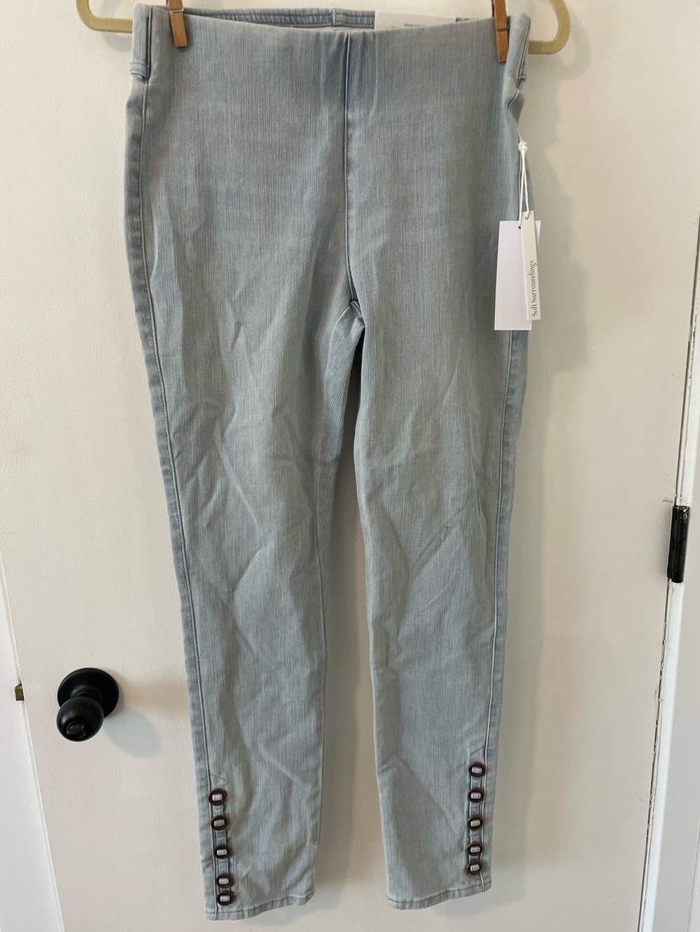 Soft Surroundings The Ultimate Denim Skinny Button Hem XS NWT 035